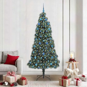 Árbol de Navidad Artificial Pre-iluminado con Juego de Bolas