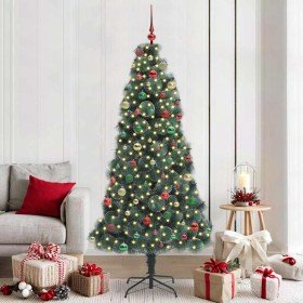 Árbol de Navidad artificial preiluminado con juego de bolas