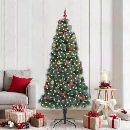 Árbol de Navidad artificial preiluminado con juego de bolas
