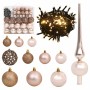 Árbol de Navidad artificial iluminado con set de bolas 240 cm