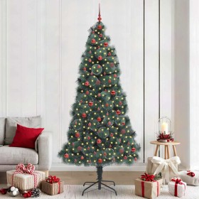 Árbol de Navidad artificial preiluminado con juego de bolas