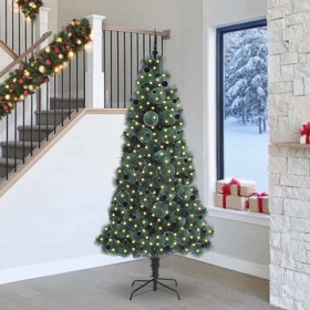 Árbol de Navidad artificial preiluminado con set de bolas