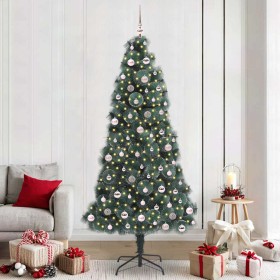 Árbol de Navidad artificial iluminado con set de bolas 240 cm