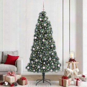 Árbol de Navidad artificial iluminado con set de bolas 240 cm