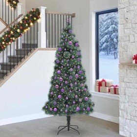 árbol de Navidad artificial preiluminado con set de bolas
