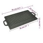 Reversible cast iron grill griddle 50x23 cm by vidaXL, Planks - Ref: Foro24-50126, Price: 32,52 €, Discount: %