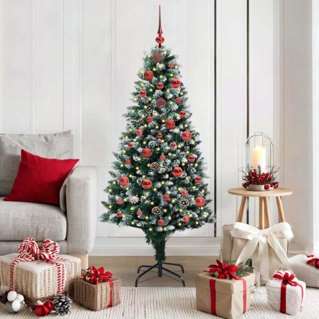 Árbol de Navidad artificial Verde 150 cm PVC y Acero y Plástico
