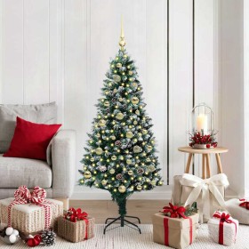Árbol de Navidad artificial Verde 150 cm PVC y Acero y Plástico