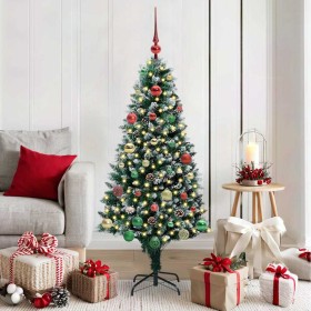 Árbol de Navidad artificial Verde 150 cm PVC y Acero y Plástico