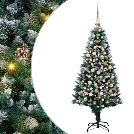Árbol de Navidad artificial Verde 180 cm PVC y Acero y Plástico