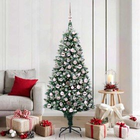 Árbol de Navidad artificial Verde 180 cm PVC y Acero y Plástico