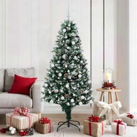 Árbol de Navidad artificial Verde 180 cm PVC y Acero y Plástico