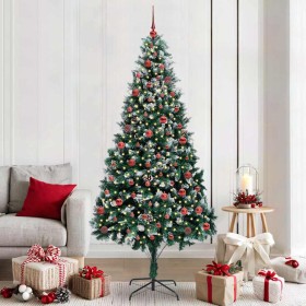 Árbol de Navidad artificial Verde 210 cm PVC y Acero y Plástico