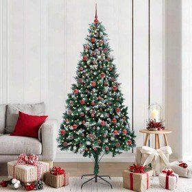Árbol de Navidad artificial Verde 210 cm PVC y Acero y Plástico