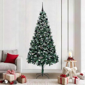 Árbol de Navidad artificial Verde 210 cm PVC y Acero y Plástico