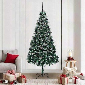 Árbol de Navidad artificial Verde 210 cm PVC y Acero y Plástico