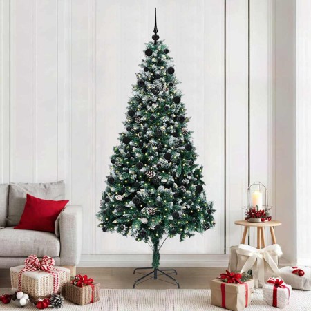 Árbol de Navidad artificial Verde 210 cm PVC y Acero y Plástico