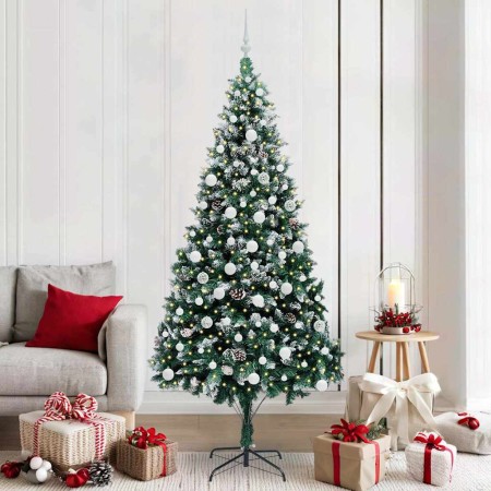 Árbol de Navidad artificial Verde 210 cm PVC y Acero y Plástico