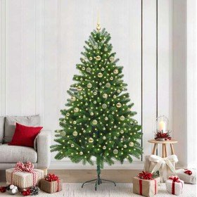 Árbol de Navidad artificial Verde 210 cm PVC y Acero y Plástico