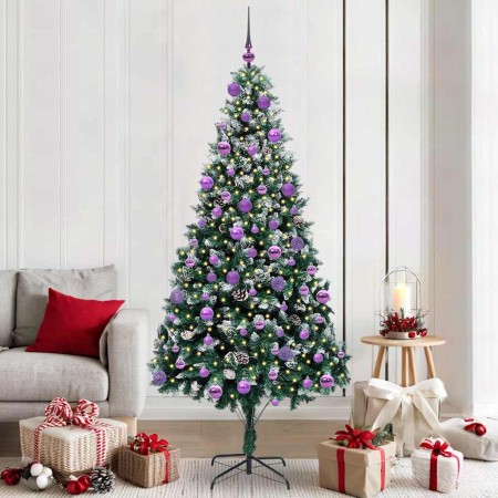 Árbol de Navidad artificial Verde 210 cm PVC y Acero y Plástico