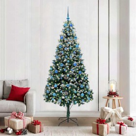 Árbol de Navidad artificial Verde 210 cm PVC y Acero y Plástico