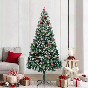 Árbol de Navidad artificial Verde 210 cm PVC y Acero y Plástico