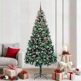 Árbol de Navidad artificial Verde 210 cm PVC y Acero y Plástico