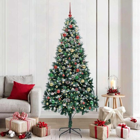 Árbol de Navidad artificial Verde 210 cm PVC y Acero y Plástico