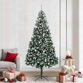 Árbol de Navidad artificial Verde 240 cm PVC y Acero y Plástico