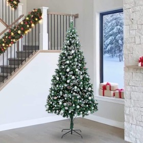 Árbol de Navidad artificial Verde 240 cm PVC y Acero y Plástico