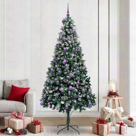Árbol de Navidad artificial Verde 240 cm PVC y Acero y Plástico