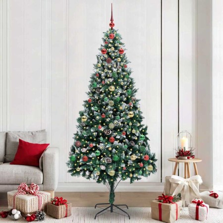 Árbol de Navidad artificial Verde 240 cm PVC y Acero y Plástico