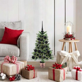 Árbol de Navidad con 150 LED con soporte Verde 65 cm PE