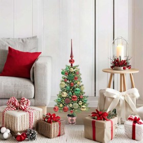Árbol de Navidad con 150 LED con soporte Verde 65 cm PE