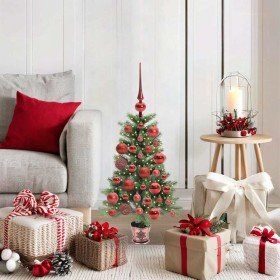 Árbol de Navidad con 150 LED con soporte Verde 90 cm PE