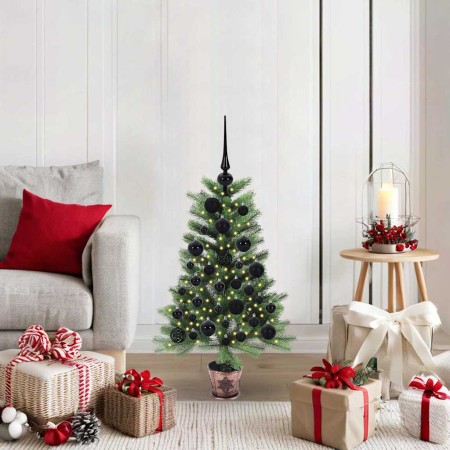 Árbol de Navidad con 150 LED con soporte Verde 90 cm PE