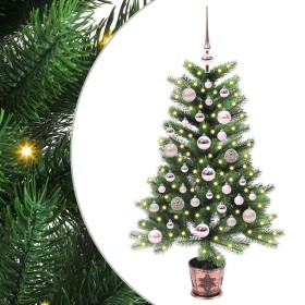 Árbol de Navidad con 150 LED con soporte Verde 90 cm PE