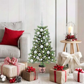 Árbol de Navidad con 150 LED con soporte Verde 90 cm PE