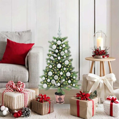 Árbol de Navidad con 150 LED con soporte Verde 90 cm PE