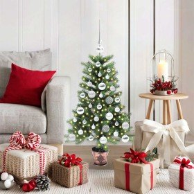 Árbol de Navidad con 150 LED con soporte Verde 90 cm PE