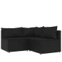 3-piece garden furniture set and black synthetic rattan cushions by vidaXL, Outdoor sofas - Ref: Foro24-319780, Price: 227,32...
