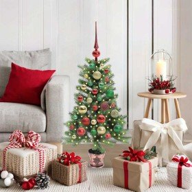 Árbol de Navidad con 150 LED con soporte Verde 90 cm PE