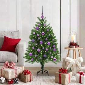 Árbol de Navidad con 150 LED con soporte Verde 120 cm PE