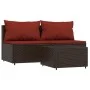 3-piece garden furniture set and brown synthetic rattan cushions by vidaXL, Outdoor sofas - Ref: Foro24-319819, Price: 192,81...