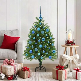 Árbol de Navidad con 150 LED con soporte Verde 120 cm PE