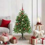 Árbol de Navidad con 150 LED con soporte Verde 120 cm PE