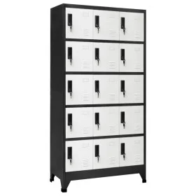 Anthracite gray and white steel locker 90x40x180 cm by vidaXL, Lockers and storage cabinets - Ref: Foro24-339824, Price: 339,...
