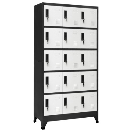 Anthracite gray and white steel locker 90x40x180 cm by vidaXL, Lockers and storage cabinets - Ref: Foro24-339824, Price: 321,...