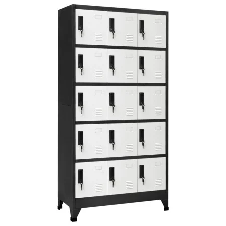Anthracite gray and white steel locker 90x40x180 cm by vidaXL, Lockers and storage cabinets - Ref: Foro24-339824, Price: 339,...