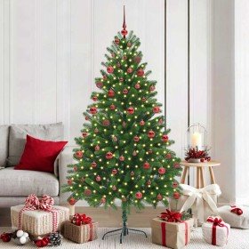 Árbol de Navidad con 300 LED con soporte Verde 180 cm PE